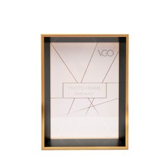 espejo centavo Operación posible Portaretratos negro con marco dorado 13x18 cm