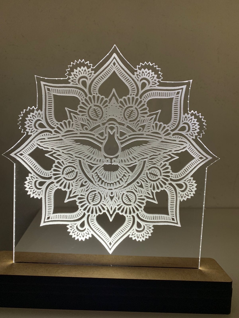 Luminária de Acrilico Led Divino Espírito Santo