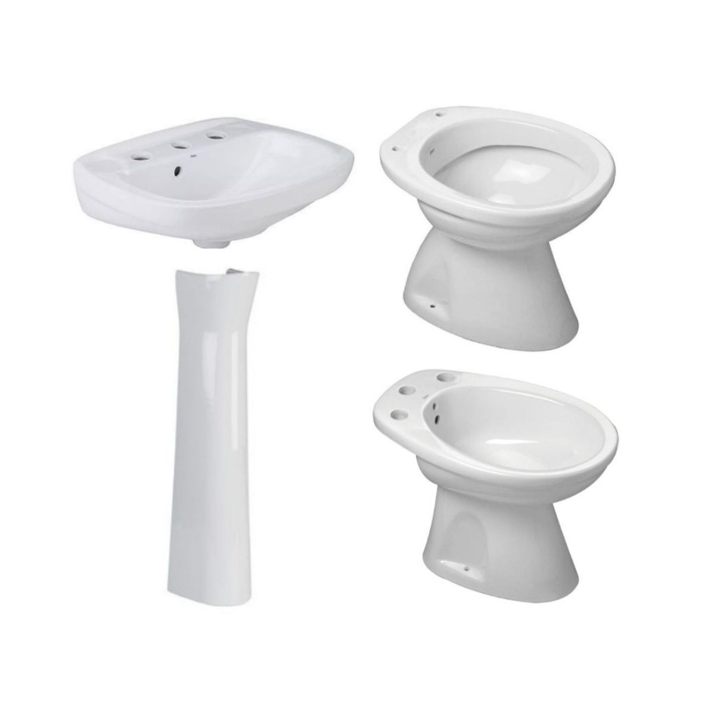 INODORO CORTO, BIDET, LAVATORIO Y COLUMNA ROCA CAPEA
