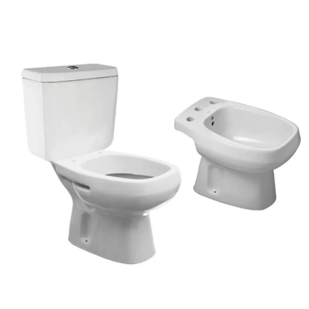 INODORO LARGO, DEPOSITO APOYO Y BIDET ROCA MONACO OF1