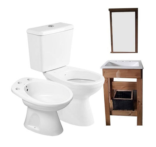 INODORO LARGO, DEPOSITO, BIDET ROCA CAPEA + VANITORY 50 CM (VARIOS COLORES) OF1