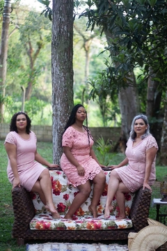 vestido festa rosa plus size casamento curto social igreja