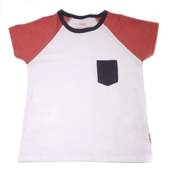 Remera Raglan combinada rojo y blanco - comprar online