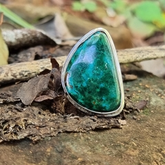 Anillo de plata y Crisocola