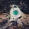 Anillo de plata esmeralda filigrana