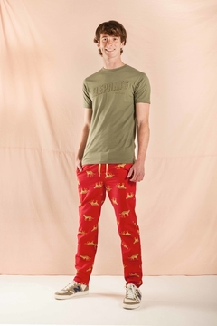 PANT ESTAMPADO CHITA POPLIN ROJO - comprar online