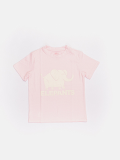 Remera Elefante Kids Rosa c/crudo