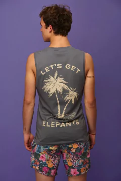 MUSCULOSA LETS GET ELEPANTS GRIS TOPO - comprar online