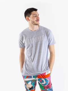 Remera bordada gris