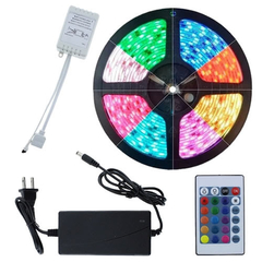 Tira Led Exterior/Interior Smd 5050 Rgb 5mts + Fuente + Control Remoto - InterdigitalCatriló SRL