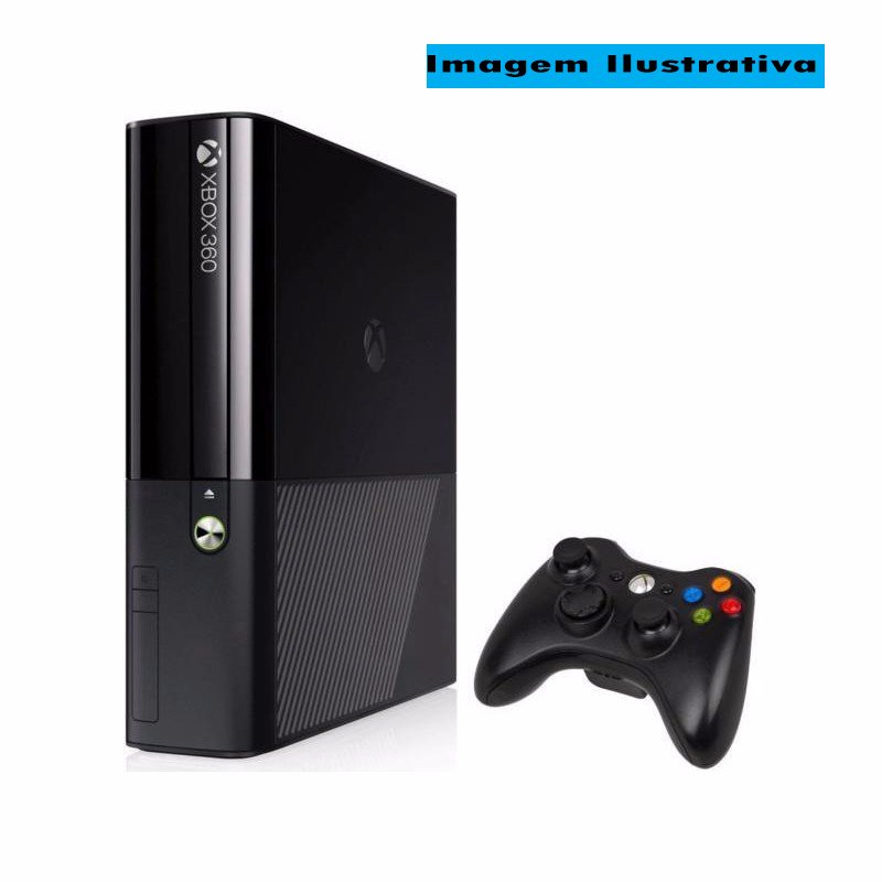 Xbox 360 Super Slim 4gb c/ Wi-Fi + 2 controles originais sem fio - completo.