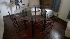 Juego De Mesa Redondo Con Vidrio De 1,20 Con 4 Sillas - tienda online