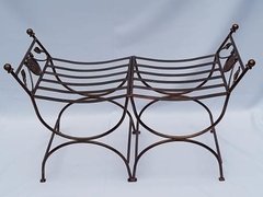 Banqueta Canasto Doble Modelo Medallon Y Hojas - tienda online
