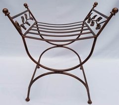 Banqueta Canasto De Hierro Forjado Modelo Rama Con Hojas - comprar online