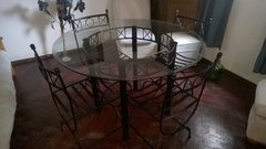 Juego de Mesa Redondo con vidrio de 1,20 y 4 Sillas