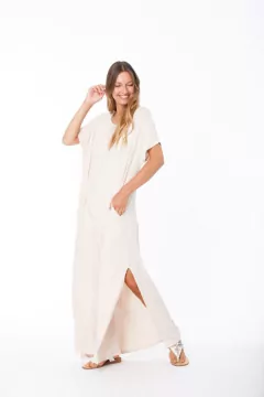 VESTIDO MORLEY CON TAJO - ABAKA