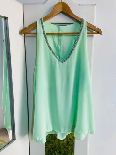 MUSCULOSA DE GASA CON BRILLOS