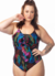 Maiô com Bojo Tule Plus Size Estampado