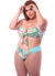 Biquíni com Bojo Estampado Verde Plus Size