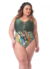 Maiô sem Bojo Flora Verde Plus Size - comprar online