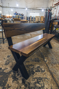 Banco X con y sin respaldo - TOLI - Wood & Metal - Muebles de calidad