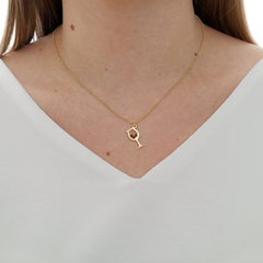 Collar Copa de Vino en plata con baño de oro - comprar online