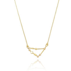 Capricorn necklace - Sterling silver gold plated with opals - buy online