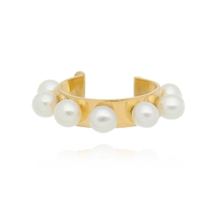Piercing de pressão de pérolas brancas