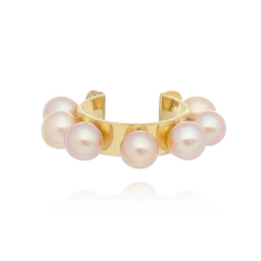 Piercing de presión de perlas rosadas - comprar online