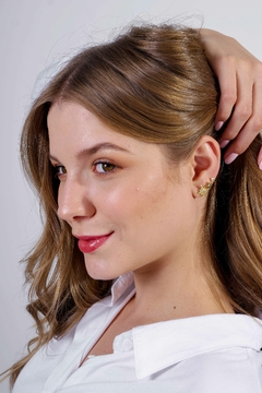 Pendiente de estrella en oro con Zafiros blancos o Brillantes - Lily Silvestre - Joias personalizadas e exclusivas