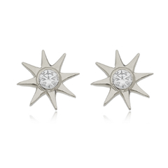 Sterling silver tiny sun earrings