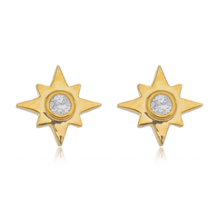 Pendiente de estrella pequeña en plata sin o con baño de oro - comprar online