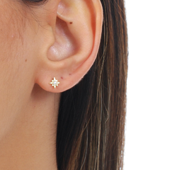 Sterling Silver or Gold plated tiny Star piercing earrings on internet