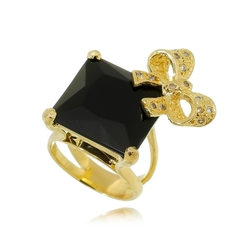 Anillo con lazo con baño de rodio - comprar online