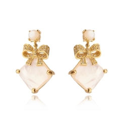 Sweet bow mother of pearl earrings - buy online