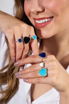 Heart-shaped Howlite Turquoise Ring - Lily Silvestre - Joias personalizadas e exclusivas