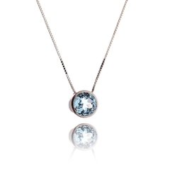 Round cut Sky blue Topaz necklace - buy online