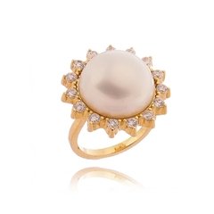 Anillo sol de perla