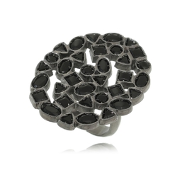 Anillo redondo mosaico de ónix