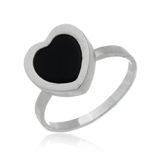 8mm Heart-shaped Onyx Ring
