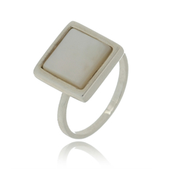 Square-shaped Mother of Pearl Ring on internet