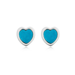 8mm Heart-shaped Howlite Turquoise Earrings
