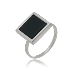 Square-shaped Onyx Ring