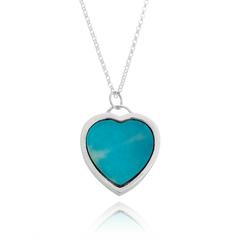 Collar Corazón de Howlita Turquesa