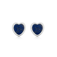 8mm Heart-shaped Lapis Lazuli Earrings