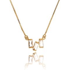 Triple crystal baguette necklace