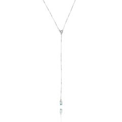 Sky blue topaz baguette tie necklace - buy online