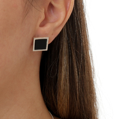 Square / Diamond -Shaped Onyx Earrings - buy online
