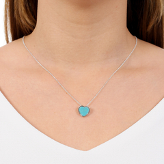 Little-Heart-shaped Howlite Turquoise Necklace - buy online