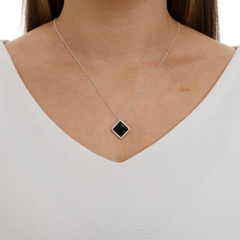 Diamond-Shaped Onyx Necklace - buy online